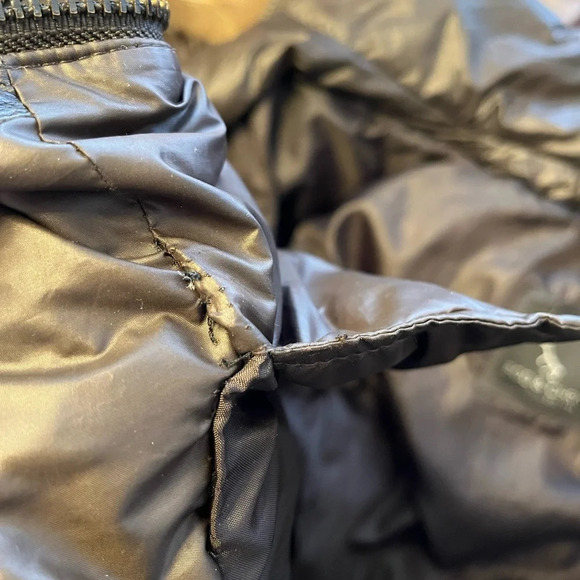 Raccoon Fur-Trimmed Brown Puffer Jacket - Picture 11 of 13